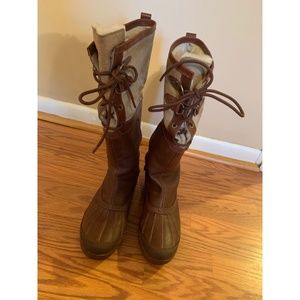 UGG Women's Knee High Shearling Zipper Boots Tan